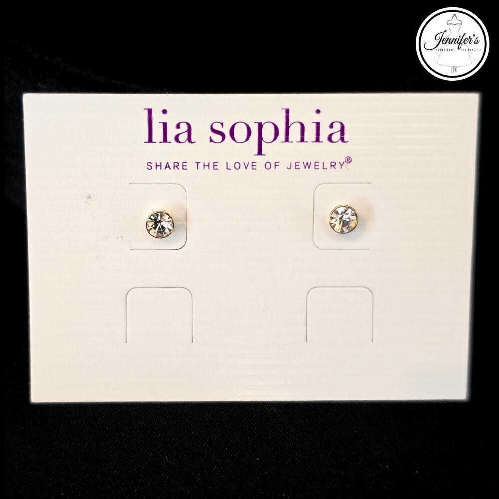 Lia Sophia "Birthday Party" Gold April Crystal Post Earrings